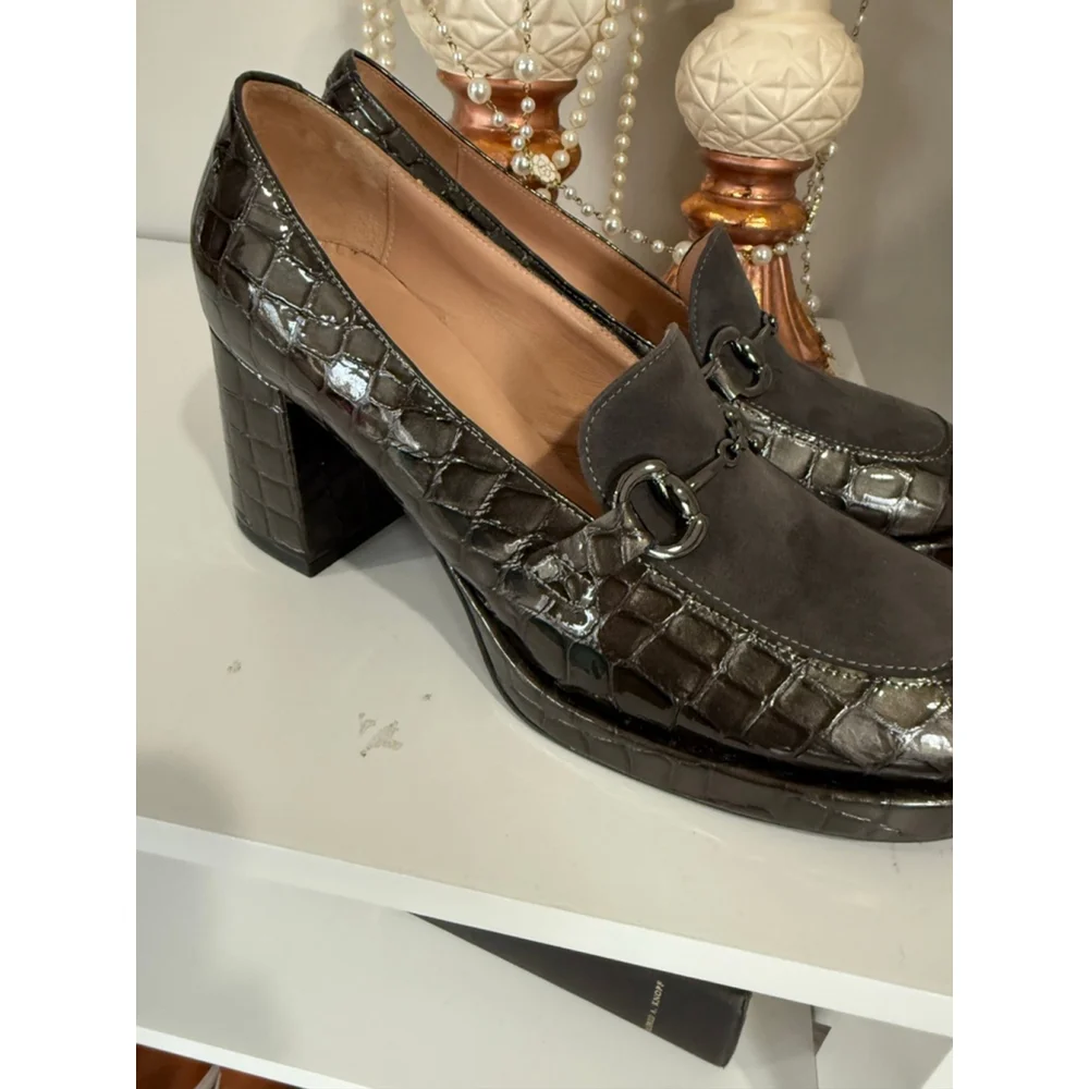 Fiorangelo Block Heel Loafers Italy Size 8.5